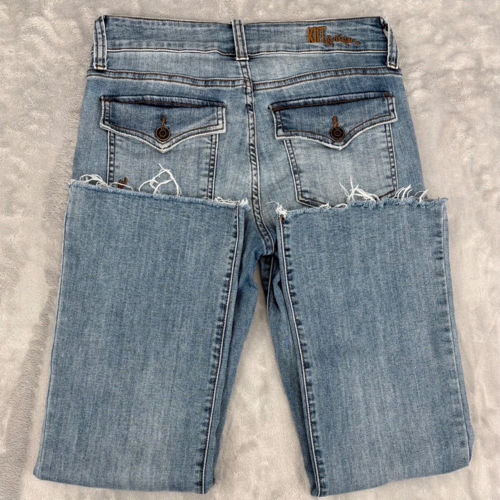 Kut from the Kloth Jeans Women 6 (28x27) Nikki Ankle Flare Raw Hem Flap Pockets - Picture 13 of 14